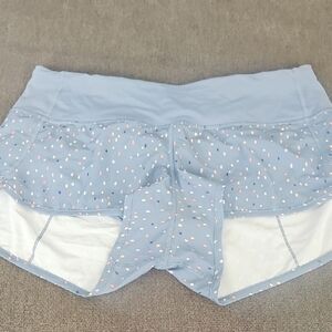 Gray LU Athletic Shorts with Confetti Dot Print